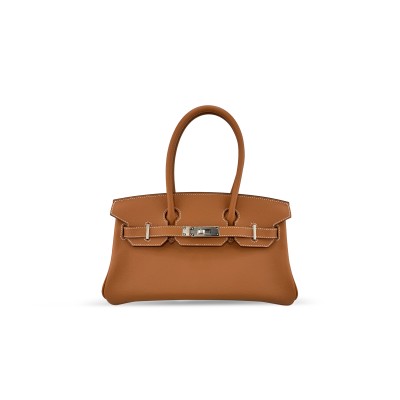 HERMES MASTER GOLD EVERCOLOR SHOULDER BIRKIN 29 PALLADIUM HARDWARE 382465 (29*16*3cm)